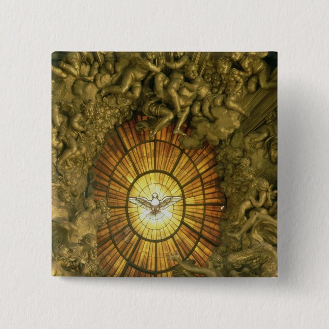 The chair of St.Peter 15 Cm Square Badge (Front)