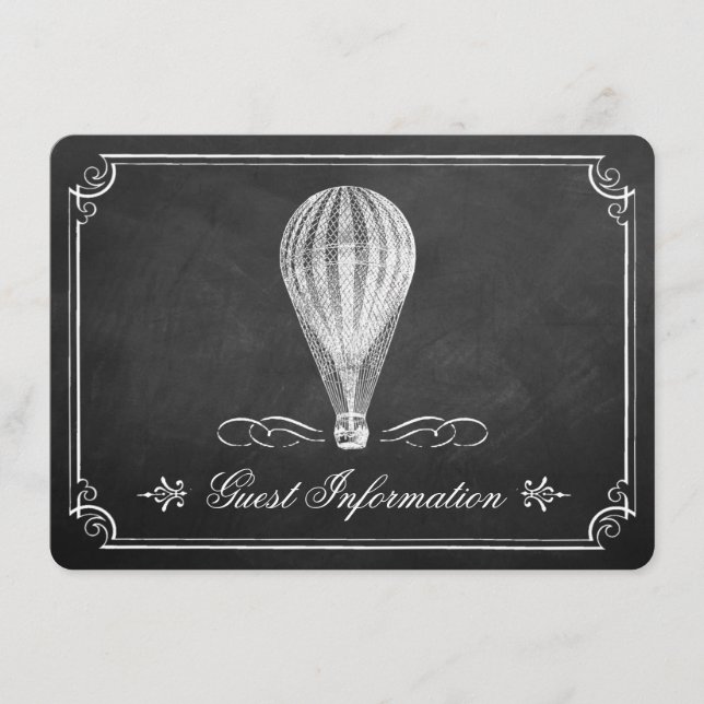 The Chalkboard Hot Air Balloon Wedding Collection Enclosure Card (Front)