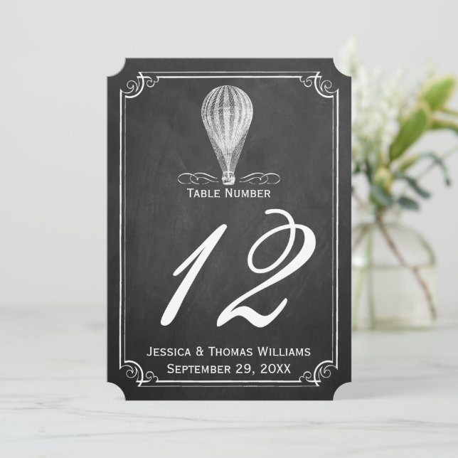 The Chalkboard Hot Air Balloon Wedding Collection Invitation (Standing Front)