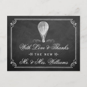 The Chalkboard Hot Air Balloon Wedding Collection Postcard