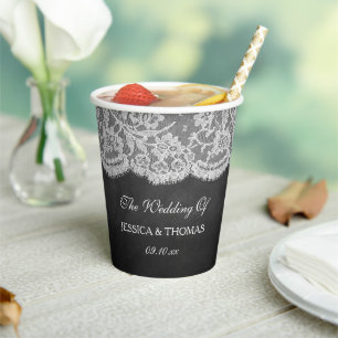 The Chalkboard & Lace Wedding Collection Paper Cups