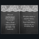 The Chalkboard & Lace Wedding Collection Programs<br><div class="desc">The burlap & lace collection is a stunning design featuring a lovely rustic burlap effect background with a romantic vintage white lace effect trim. These programs can be personalised for your special occasion and would make the perfect template for weddings, bridal showers, engagement parties, birthday parties and much, much more....</div>