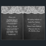 The Chalkboard & Lace Wedding Collection Programs<br><div class="desc">The burlap & lace collection is a stunning design featuring a lovely rustic burlap effect background with a romantic vintage white lace effect trim. These programs can be personalised for your special occasion and would make the perfect template for weddings, bridal showers, engagement parties, birthday parties and much, much more....</div>