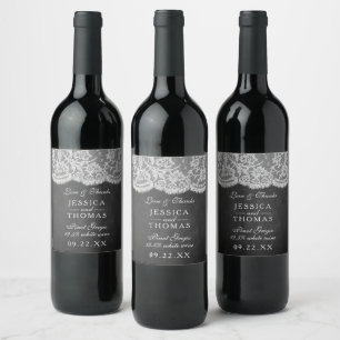 The Chalkboard & Lace Wedding Collection Wine Label