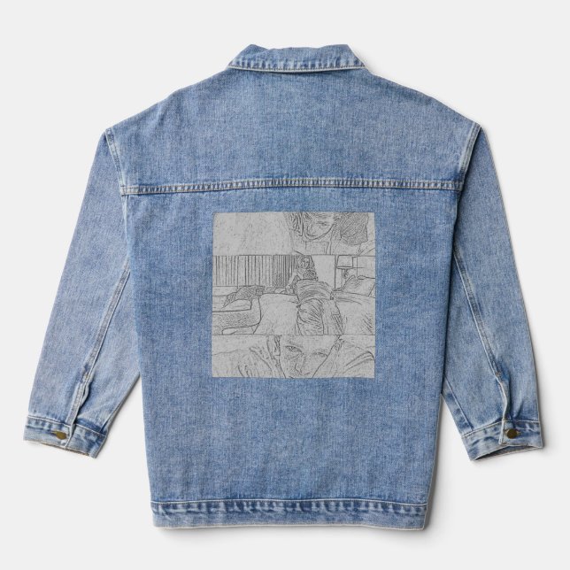 The Challengers Art and Tashi (Light Grey) Denim Jacket (Back)
