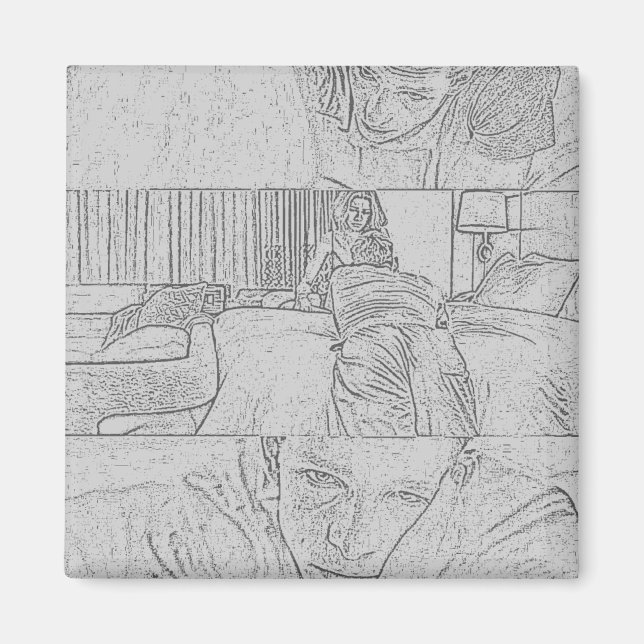 The Challengers Art and Tashi (Light Grey) Magnet (Front)