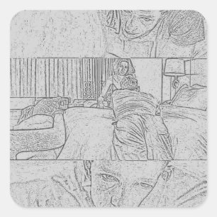 The Challengers Art and Tashi (Light Grey) Square Sticker