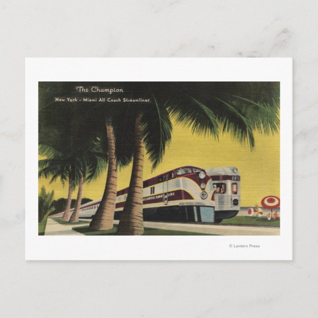 The Champion Railroad, to New York City Postcard (Front)