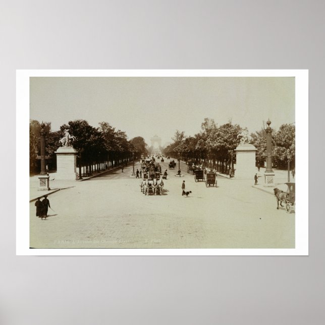 The Champs Elysees, Paris (sepia photo) Poster (Front)