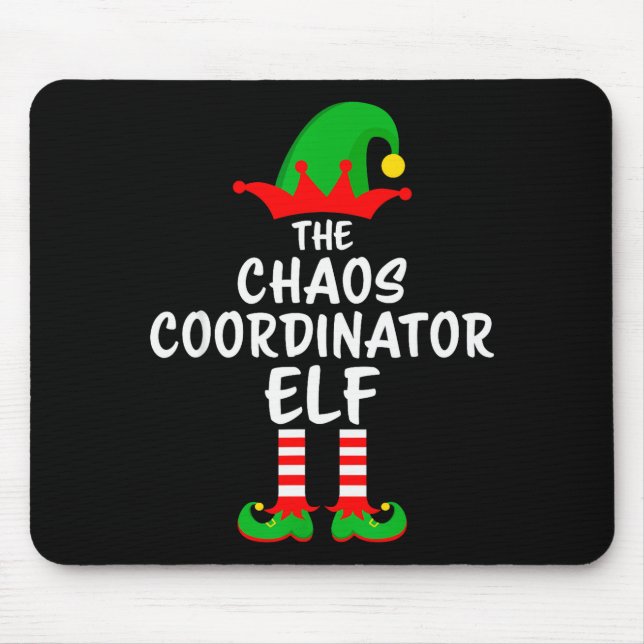 The Chaos Coordinator Elf Matching Family Christma Mouse Mat (Front)