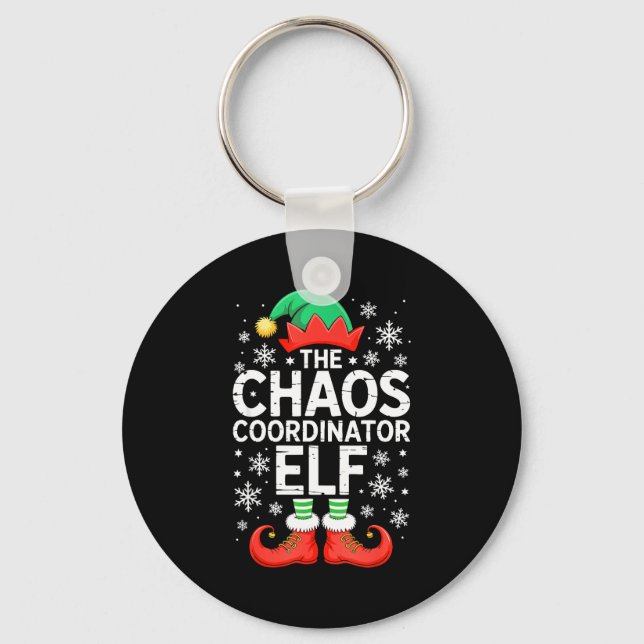 The Chaos Coordinator Elf Shirt Family Matching Ch Key Ring (Front)