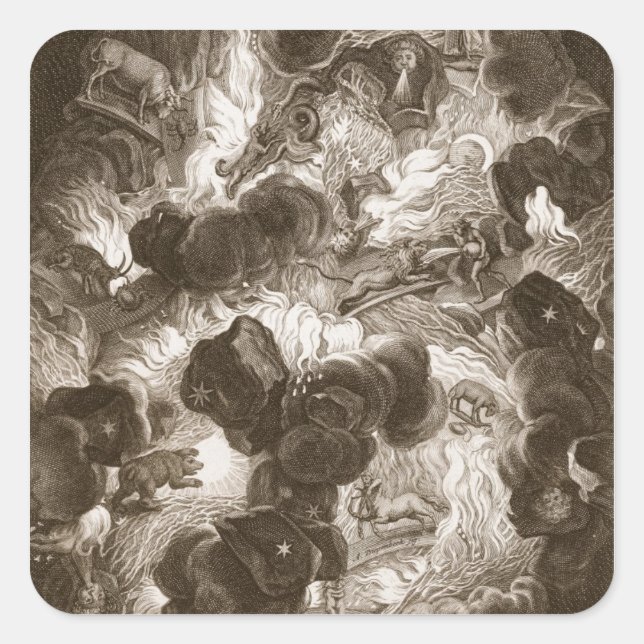 The Chaos, engraved by Bernard Picart (1673-1733), Square Sticker (Front)