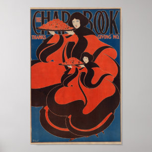 The Chapbook 1895 Thanksgiving Vintage Advertising Poster