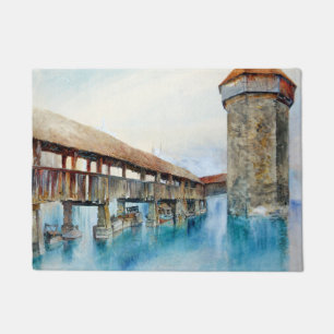 The Chapel Bridge in Lucerne (Switzerland) Doormat