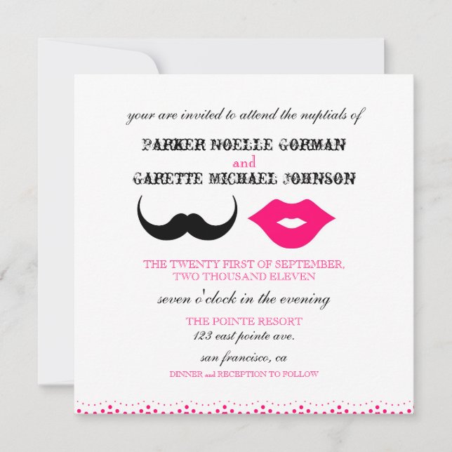 THE CHAPLIN - PINK INVITATION (Front)