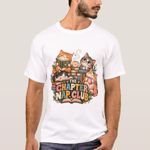 The Chapter Nap Club Cute Reading Cats Cozy Book T-Shirt