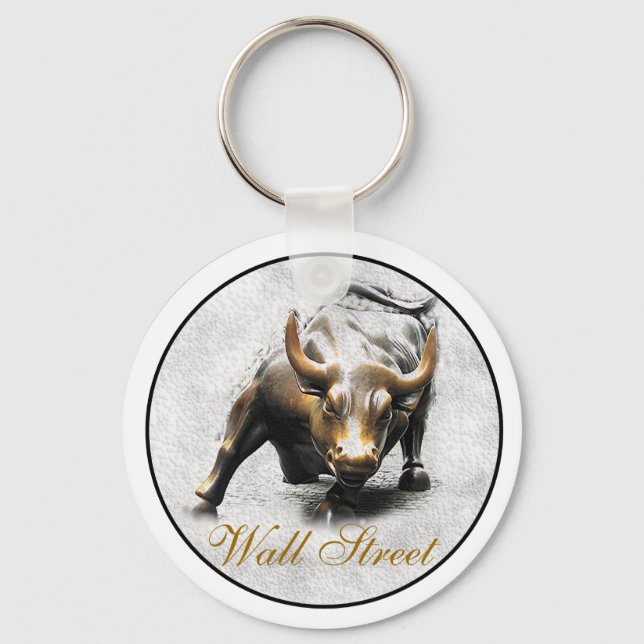 'The Charging Bull' - New York- Wall Street Key Ring (Front)