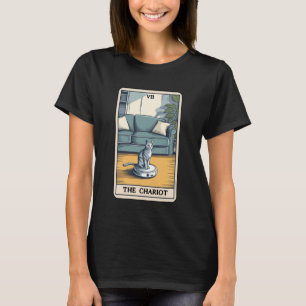 The Chariot Robot Vacuum Cleaner Cat Funny Tarot C T-Shirt