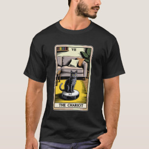 The Chariot Robot Vacuum Cleaner Cat Funny Tarot C T-Shirt