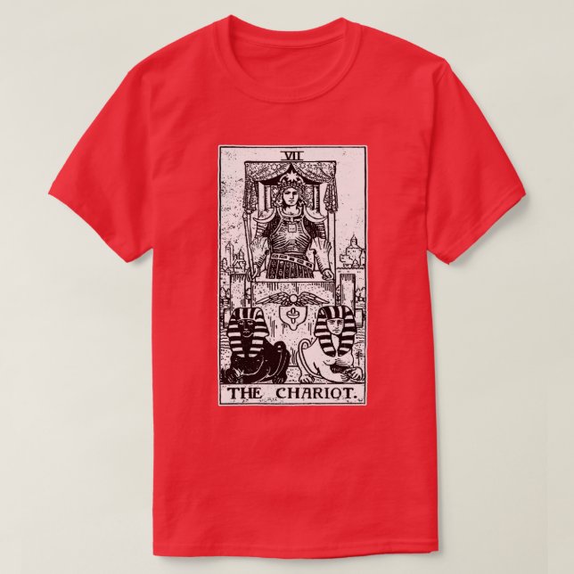 The Chariot Tarot Card Major Arcana fortune tellin T-Shirt (Design Front)