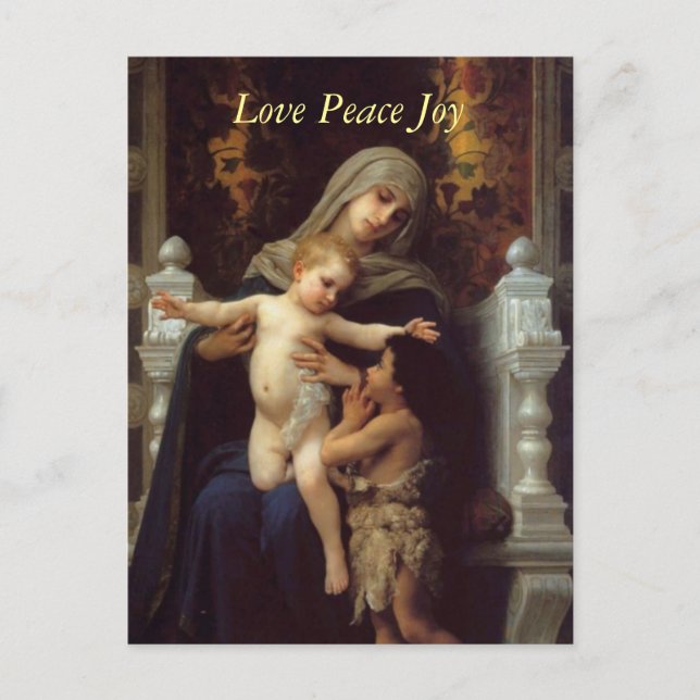 The Charity by Bougeureau, christmas postcards (Front)