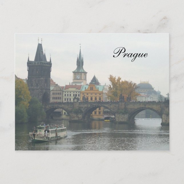 The Charles Bridge Prague Czech Republic Postcard (Front)