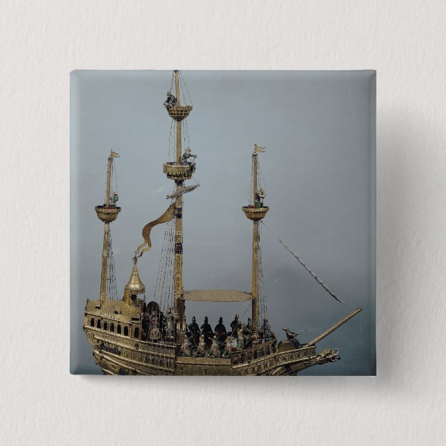 The Charles V automatic clock 15 Cm Square Badge (Front)