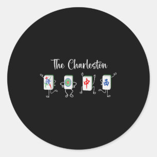The Charleston Mahjong, Funny Mahjong Dance Classic Round Sticker