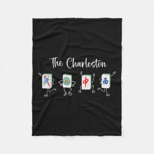 The Charleston Mahjong, Funny Mahjong Dance Fleece Blanket