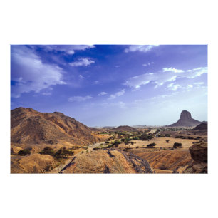 The charming beauty of desert nature under a blue photo print