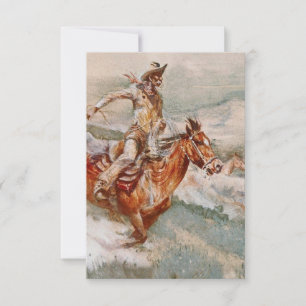 “The Chase” Western Art by Edward Borein Thank You Card