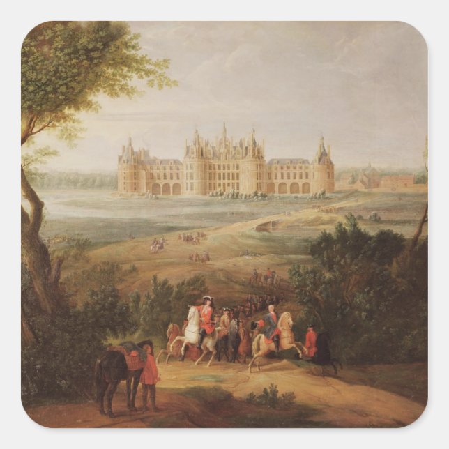 The Chateau de Chambord, 1722 Square Sticker (Front)