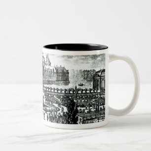 The Chateau de Chantilly and the gardens designed Two-Tone Coffee Mug