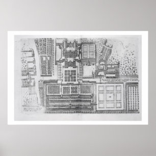 The Chateau, gardens and part of the park at Verne Poster