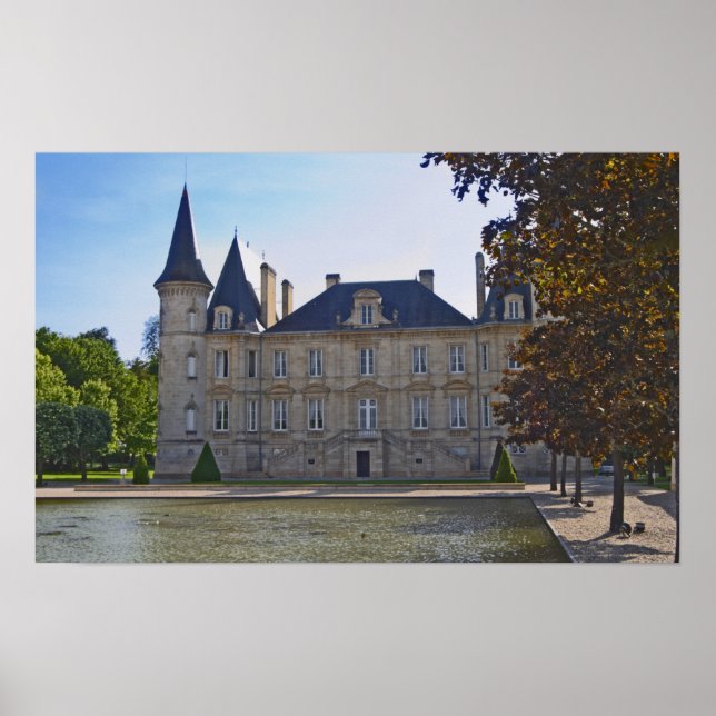The Chateau Pichon Longueville Baron and pond Poster (Front)