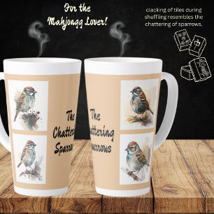 The Chattering Sparrows - Mahjongg Reference Latte Mug