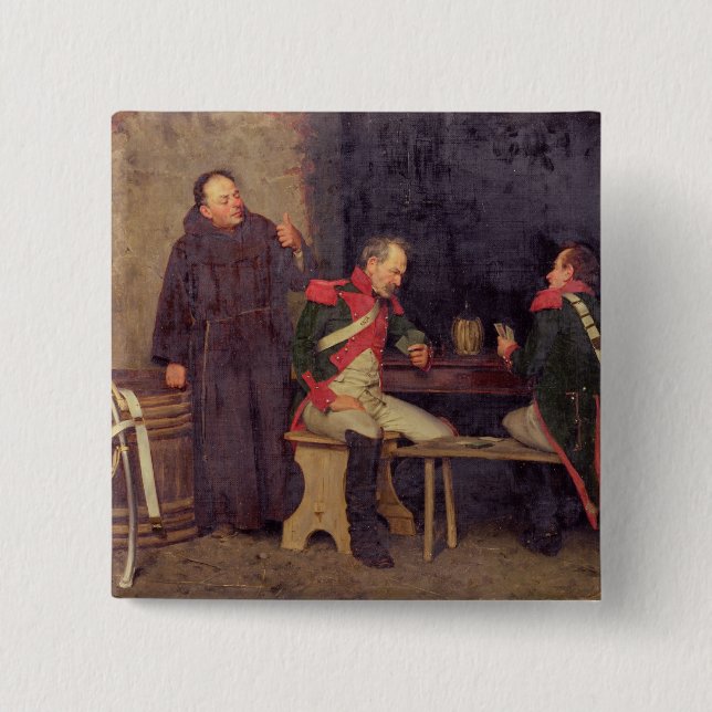 The Cheat (oil on canvas) (one of pair - See 19572 15 Cm Square Badge (Front)