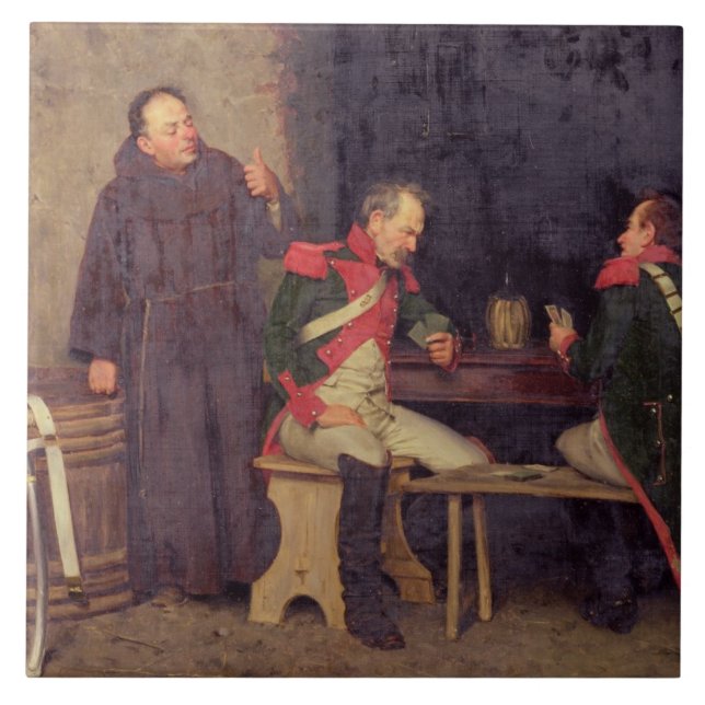 The Cheat (oil on canvas) (one of pair - See 19572 Tile (Front)