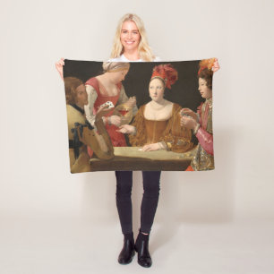The Cheat with the Ace of Clubs, La Tour Fleece Blanket