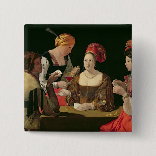 The Cheat with the Ace of Diamonds 15 Cm Square Badge