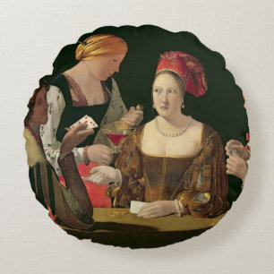The Cheat with the Ace of Diamonds Round Cushion