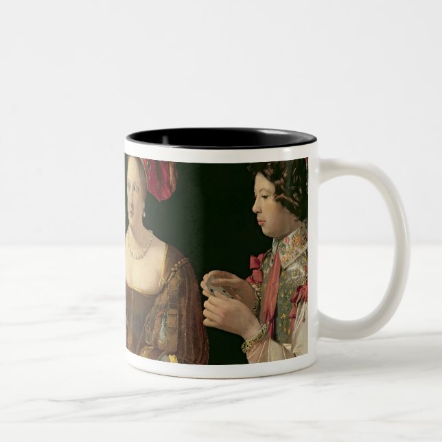 The Cheat with the Ace of Diamonds Two-Tone Coffee Mug (Right)