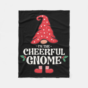 The Cheerful Gnome Funny Family Matching Group Chr Fleece Blanket