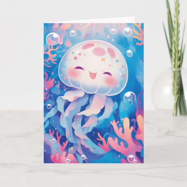 The Cheerful Jellyfish Glow Card (Front)