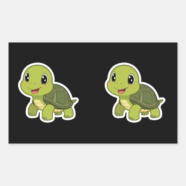 The Cheerful Turtle Who Never Rushed Rectangular Sticker (Front)