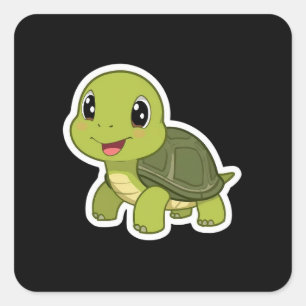 The Cheerful Turtle Who Never Rushed Square Sticker