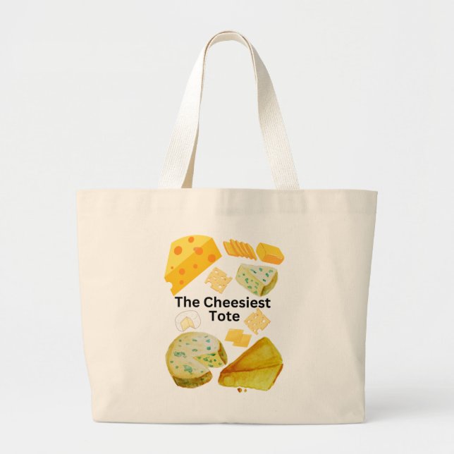 The Cheesiest  Large Tote Bag (Front)