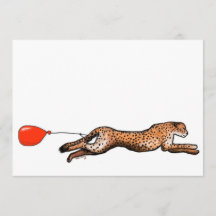The Cheetah And The Red Balloon Party Invitation