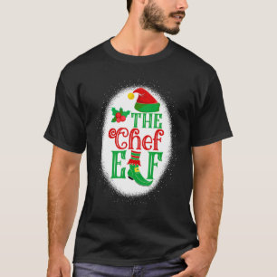 The Chef Elf Matching Family Christmas Elf Bleache T-Shirt