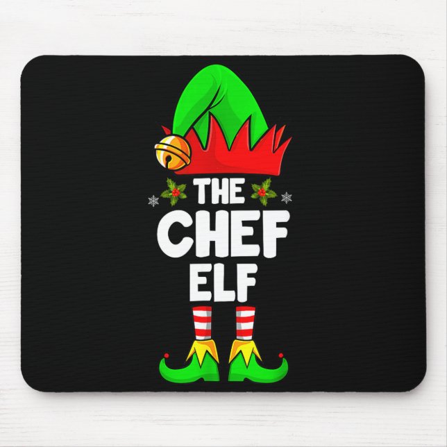 The Chef Elf Shirt Matching Family Chef Christmas  Mouse Mat (Front)